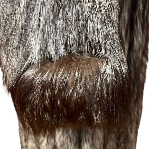 Vintage Womens Natural Silver Fox Genuine Fur Coat Size Small Marshall Field's - Picture 5 of 9